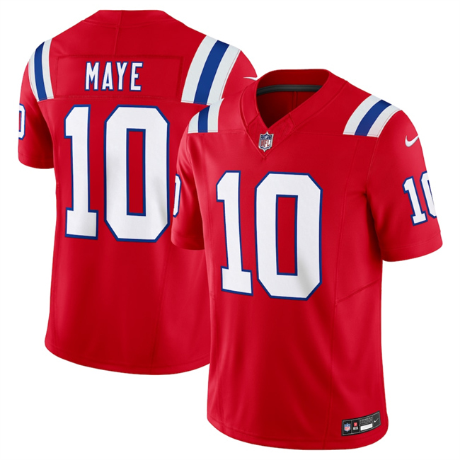 Women's New England Patriots #10 Drake Maye Red 2024 F.U.S.E. Navy Vapor Untouchable Limited Stitched Jersey(Run Small)